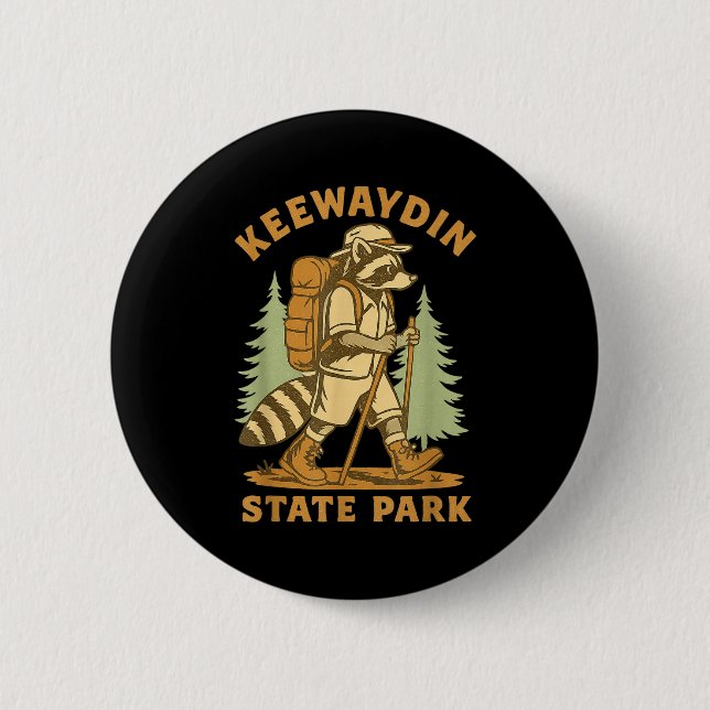 Awesome Keewaydin State Park, Ny Hiking Racoon Hik Button (Front)
