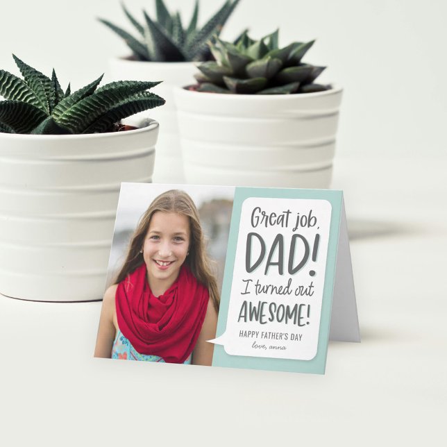 Awesome Kid Editable Color Father's Day Card (Creator Uploaded)