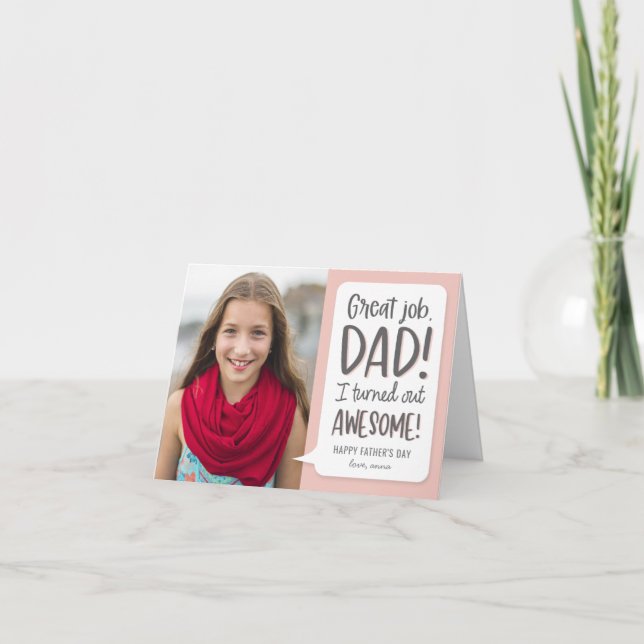 Awesome Kid Editable Color Father's Day Card (Front)