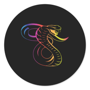 Awesome King Cobra Snake Classic Round Sticker