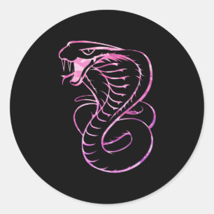Awesome King Cobra Snake Classic Round Sticker