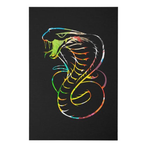 Awesome King Cobra Snake Faux Canvas Print