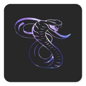 Awesome King Cobra Snake Square Sticker