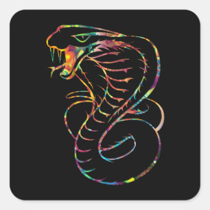 Awesome King Cobra Snake Square Sticker