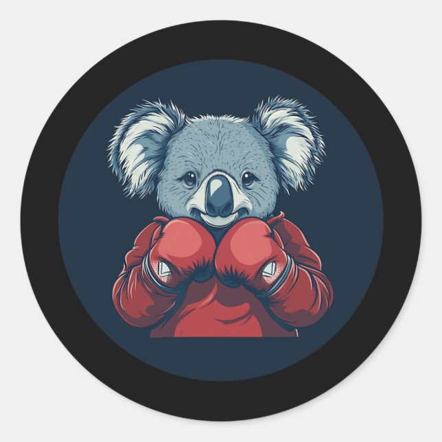 Awesome Koala Bear Boxer For A Knockout Vibe  Classic Round Sticker (Front)