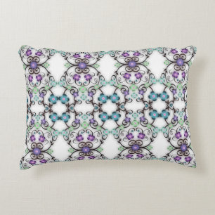Awesome Lacy Look of Blue Violet Flowers Accent Pillow