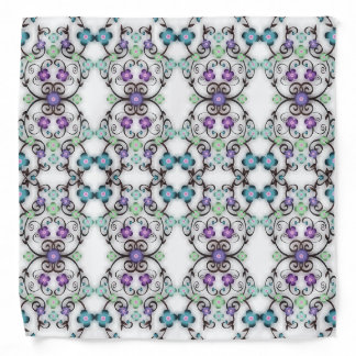 Awesome Lacy Look of Blue Violet Flowers Bandana