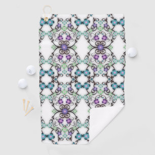 Awesome Lacy Look of Blue Violet Flowers Golf Towel