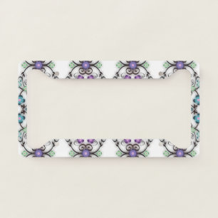 Awesome Lacy Look of Blue Violet Flowers License Plate Frame