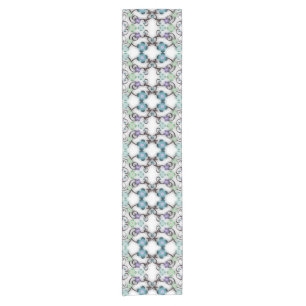 Awesome Lacy Look of Blue Violet Flowers  Short Table Runner