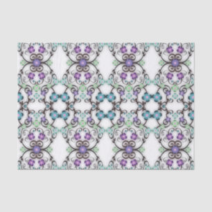 Awesome Lacy Look of Blue Violet Flowers Tissue Paper