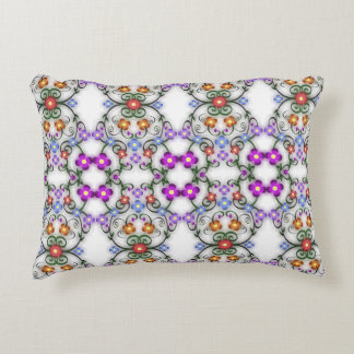 Awesome Lacy Look of Flowers Pink Accent Pillow