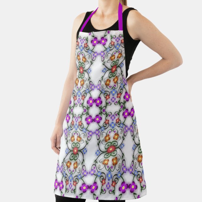 Awesome Lacy Look of Flowers Pink Apron (Insitu)