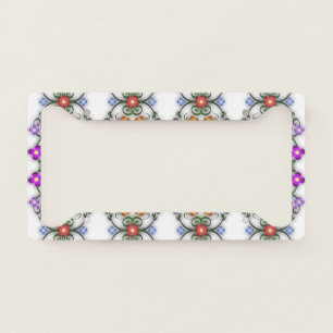 Awesome Lacy Look of Flowers Pink License Plate Frame