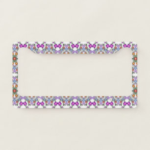 Awesome Lacy Look of Flowers Pink License Plate Frame