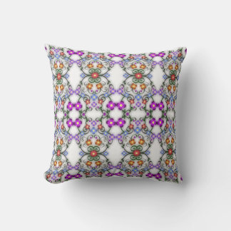 Awesome Lacy Look of Flowers Pink Throw Pillow