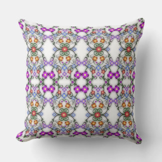 Awesome Lacy Look of Flowers Pink Throw Pillow