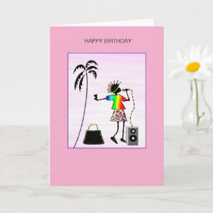 Awesome Lady DJ Music Star Birthday Card