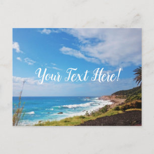 Awesome Landscape Ocean Palm Tree Waves Postcard