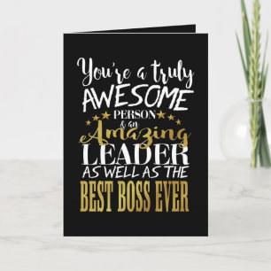 Awesome Leader Best Boss Ever Gold Greeting Card