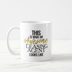 Awesome Leasing Agent   Funny Gift Coffee Mug