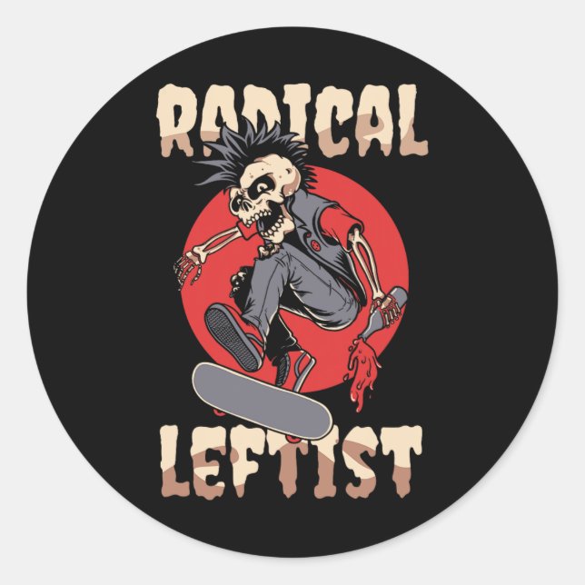 Awesome Left Handed Left Hander Club Radical Lefti Classic Round Sticker (Front)