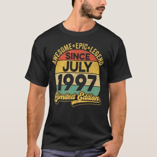 Awesome Legend Since July 1997 25th Birthday 25 Ye T_Shirt