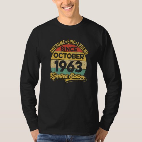 Awesome Legend Since October 1963 59 Years Old 59t T_Shirt