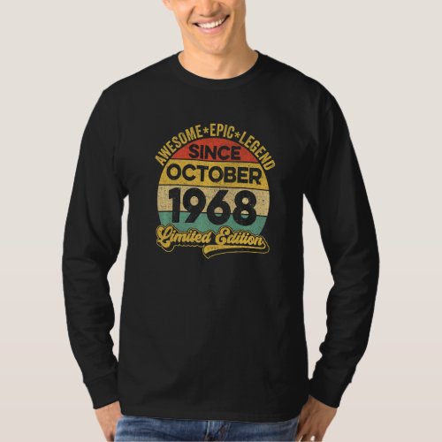Awesome Legend Since October 1968 54 Years Old 54t T_Shirt