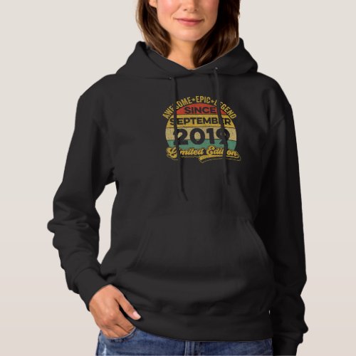 Awesome Legend Since September 2019 3rd Birthday 3 Hoodie