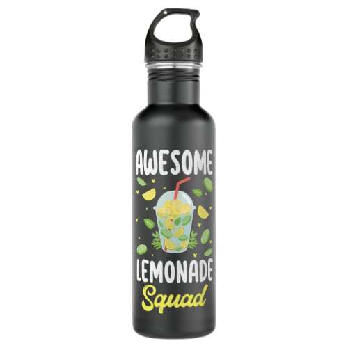 Awesome Lemonade Squad Summer Time Lemon Drink Stainless Steel Water Bottle