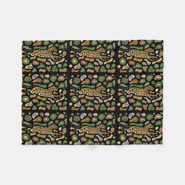 Awesome Leopard Abstract Fleece Blanket (Front (Horizontal))
