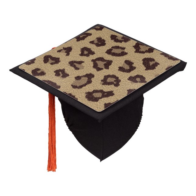Awesome Leopard Print / Big Cat Graduation Cap Topper (Angled)