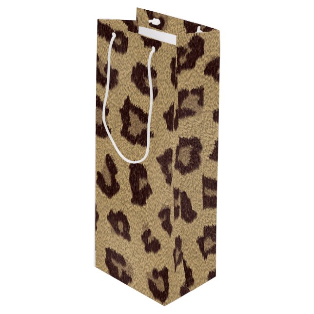 Awesome Leopard Print / Big Cat Wine Gift Bag (Front Angled)