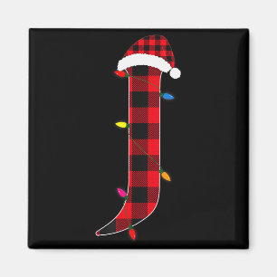 Awesome Letter J Initial Name Buffalo Plaid Christ Magnet
