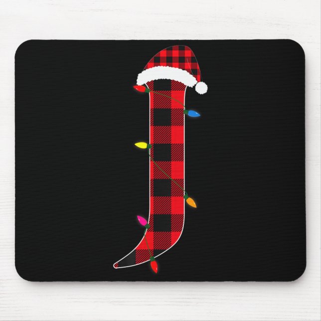 Awesome Letter J Initial Name Buffalo Plaid Christ Mouse Pad (Front)