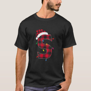 Awesome Letter S Initial Name Buffalo Plaid Christ T-Shirt