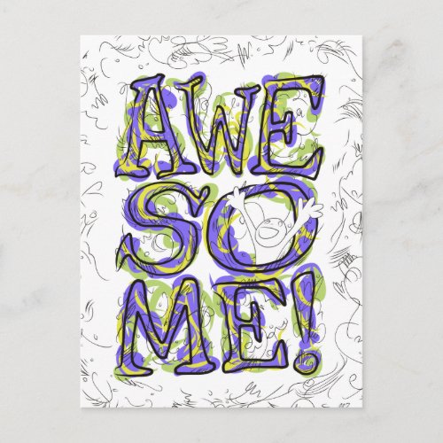 Awesome Lettering Postcard