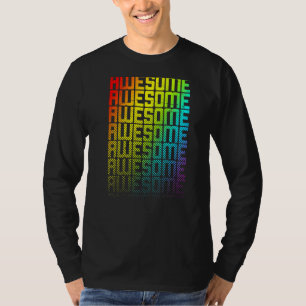 Awesome Lgbtq+ Rainbow Gay Pride Text Fade Graphic T-Shirt