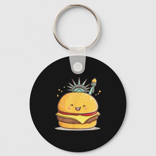 Awesome Liberty Statue Burger Costume For Boys And Keychain (Front)