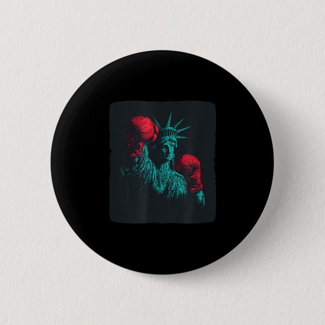 Awesome Liberty With Boxing Gloves Costume  Button (Front)