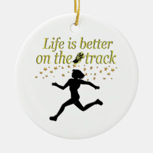 AWESOME LIFE IS BETTER ON THE TRACK DESIGN CERAMIC ORNAMENT