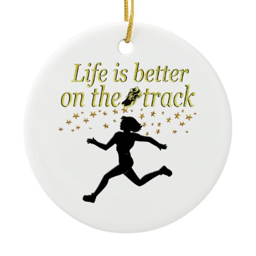 AWESOME LIFE IS BETTER ON THE TRACK DESIGN CERAMIC ORNAMENT