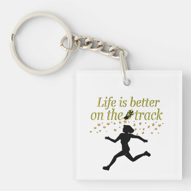 AWESOME LIFE IS BETTER ON THE TRACK DESIGN KEYCHAIN (Front)