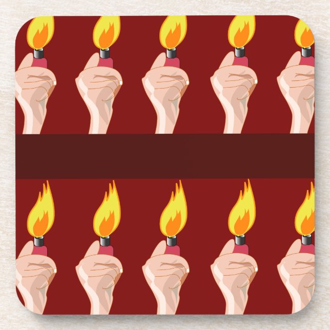 Awesome Lighter Music Fun Concert Pattern Beverage Coaster (Front)