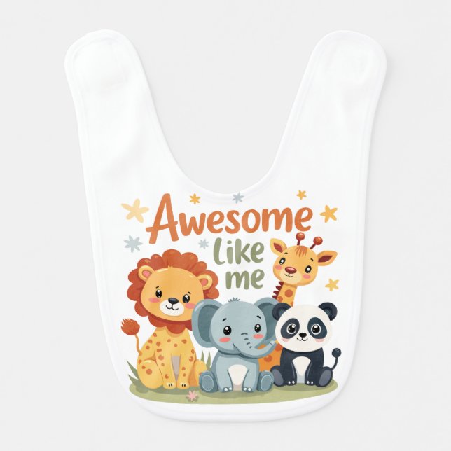 awesome like me baby bib (Front)