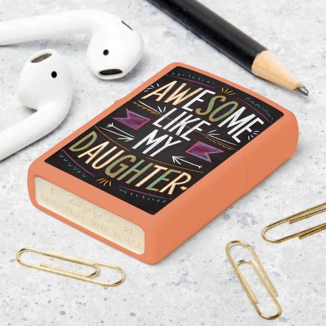 Awesome Like My Daughter Chalkboard Art Zippo Lighter (On Table 2)