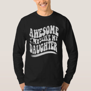 Awesome Like My Daughter Groovy Wavy Men Dad  Fath T-Shirt