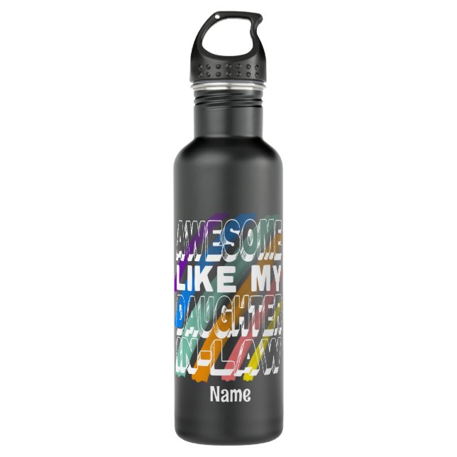 Awesome Like My Daughter-In-Law, Funny Family Stainless Steel Water Bottle (Front)