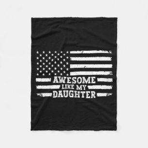 Awesome Like My Daughter Men Funny  Fleece Blanket